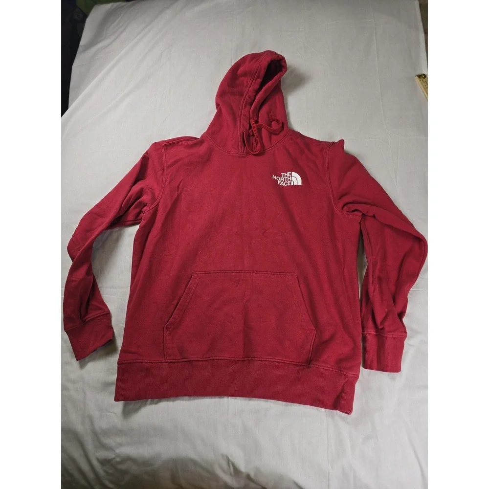 The North Face Hoodie‎ Mens Medium Red Never Stop Exploring Fleece Pullover